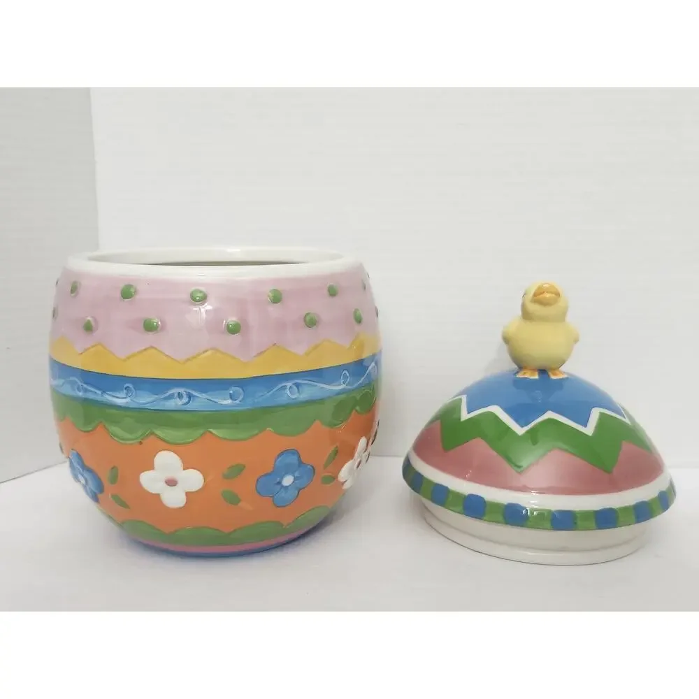 Easter Egg Chick Finial David's Cookies Ceramic Cookie Jar